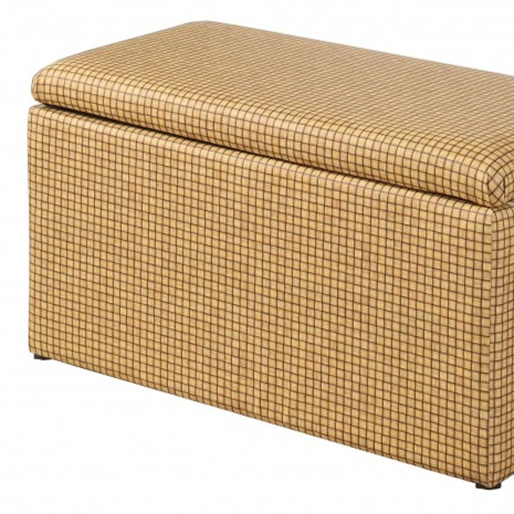 Cork Look Checkerboard Faux Leather Storage Bench and Ottoman - Minihomy