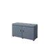 Blue Gray Linen Look Double Door Shoe Storage Bench - Minihomy