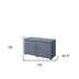 Blue Gray Linen Look Double Door Shoe Storage Bench - Minihomy