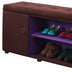 Brown and Purple Tufted Shoe Storage Bench - Minihomy