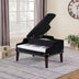 Black Velour Baby Grand Piano Storage Bench - Minihomy