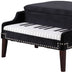 Black Velour Baby Grand Piano Storage Bench - Minihomy