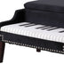 Black Velour Baby Grand Piano Storage Bench - Minihomy