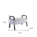 17" Dark Brown And Blue Upholstered 100% Polyester Floral Entryway Bench With Flip Top - Minihomy