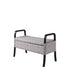 17" Black And Brown Upholstered 100% Polyester Geometric Entryway Bench With Flip Top - Minihomy