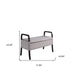 17" Black And Brown Upholstered 100% Polyester Geometric Entryway Bench With Flip Top - Minihomy