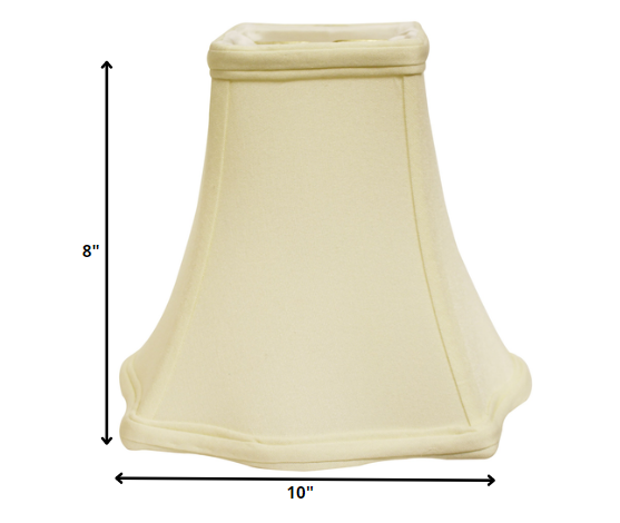 10" Ivory Premium Square No Slub Lampshade - Minihomy