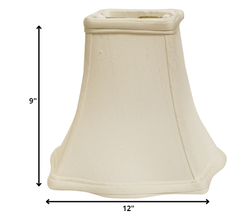 12" White Premium Square Monay Shantung Lampshade - Minihomy