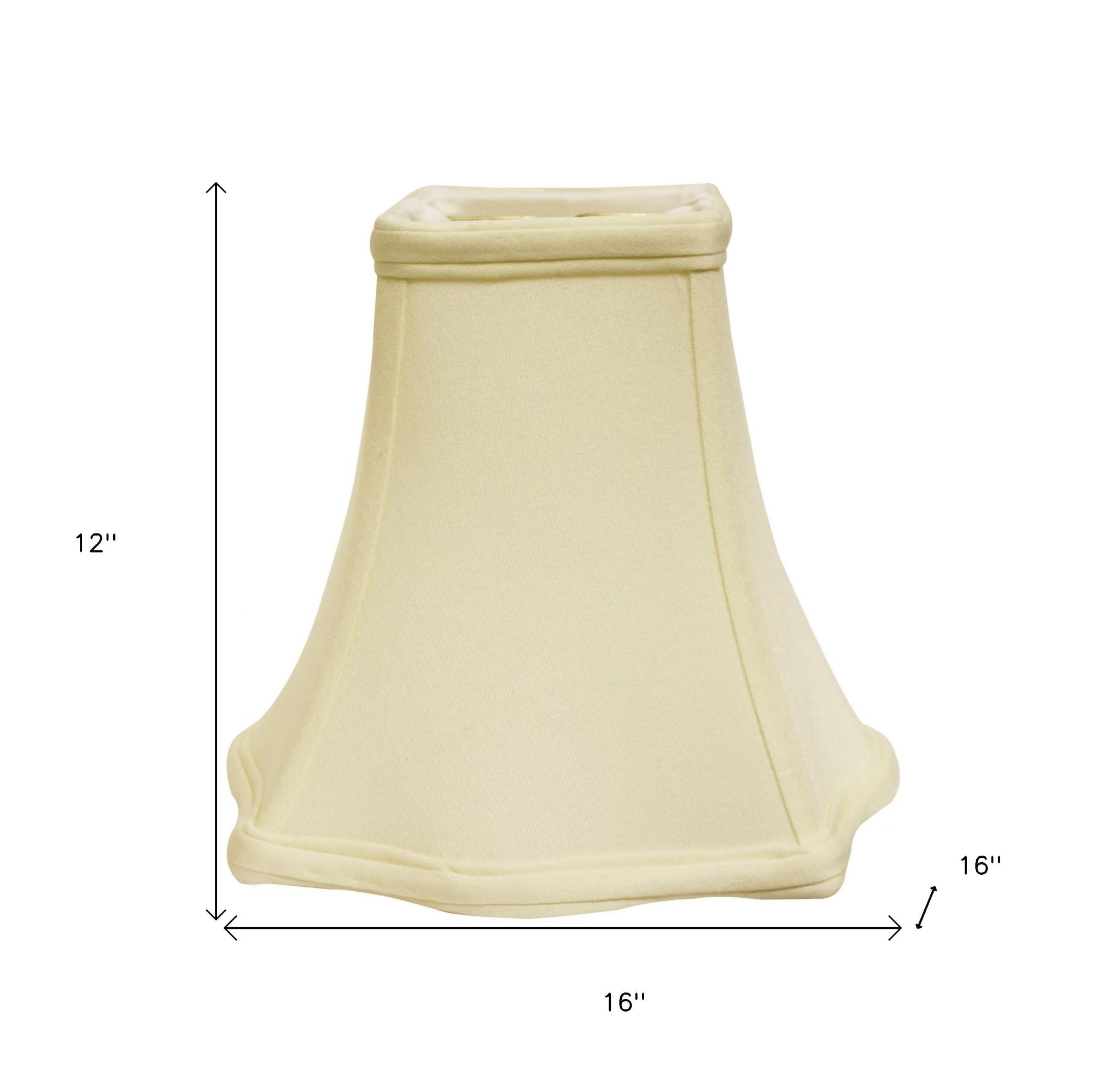 16" Ivory Premium Square No Slub Lampshade - Minihomy