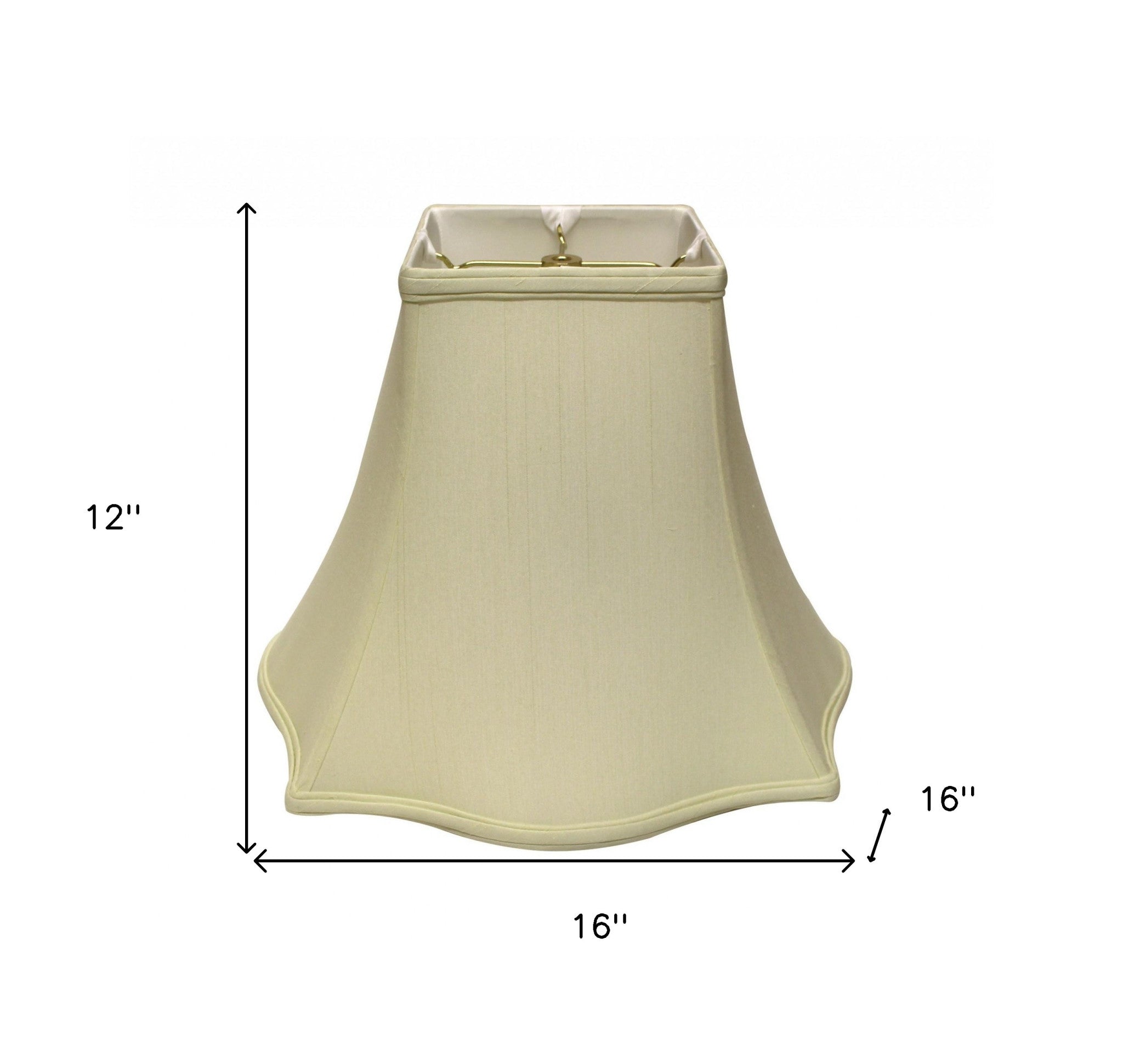 16" Ivory Premium Square Monay Shantung Lampshade - Minihomy