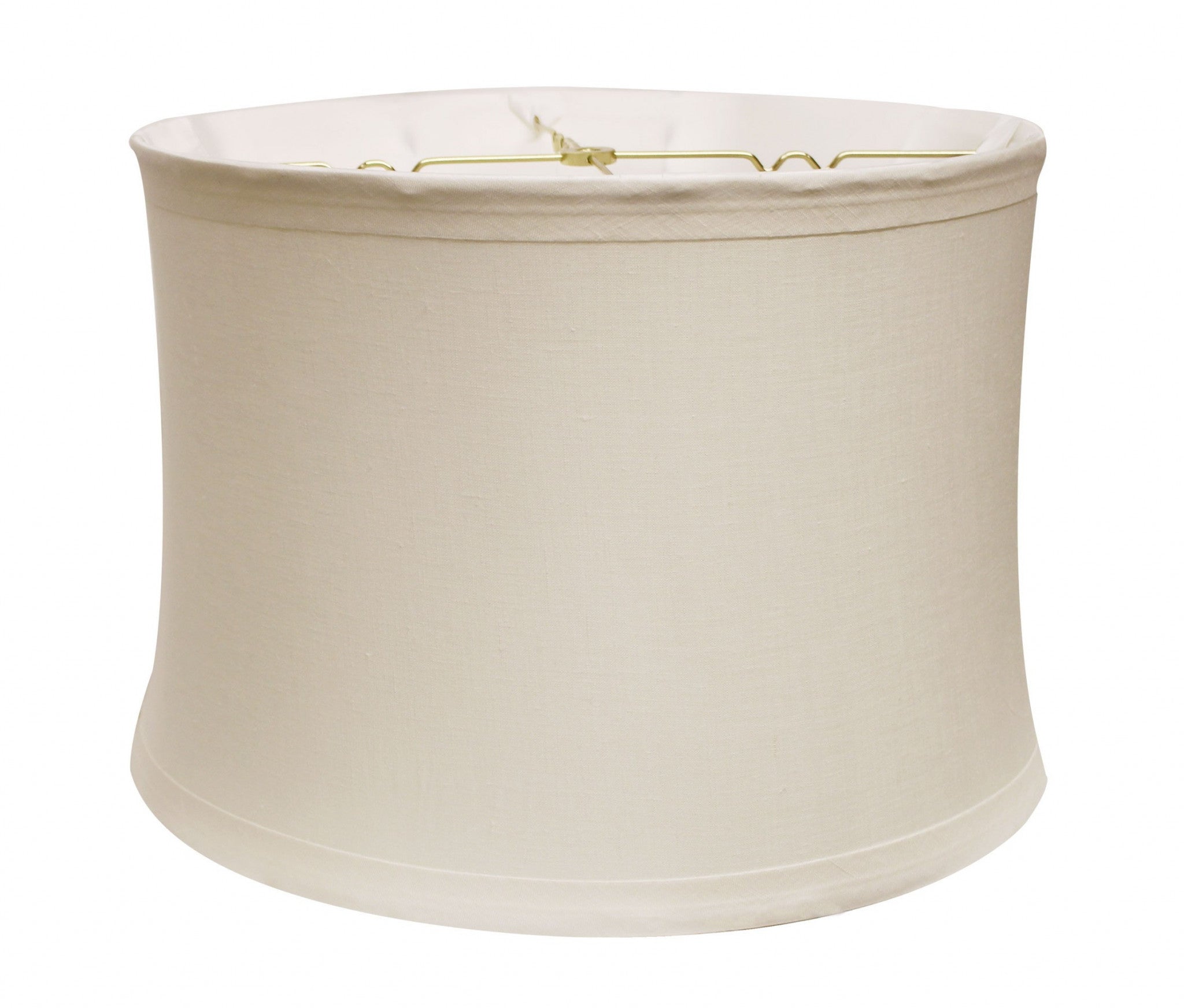 15" Snow Drum Trimmed Linen Lampshade - Minihomy