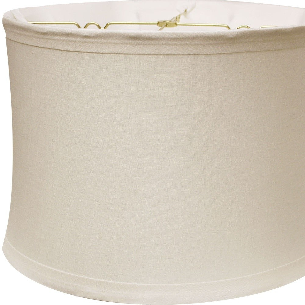 15" Snow Drum Trimmed Linen Lampshade - Minihomy