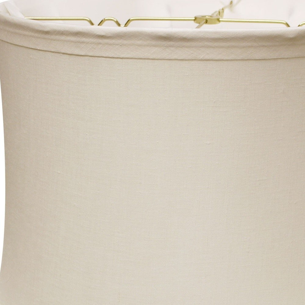 15" Snow Drum Trimmed Linen Lampshade - Minihomy