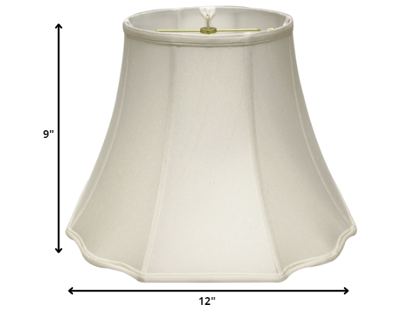 12" White Octagon Monay Shantung Lampshade - Minihomy