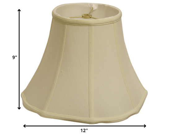 12" Ivory Octagon Monay Shantung Lampshade - Minihomy