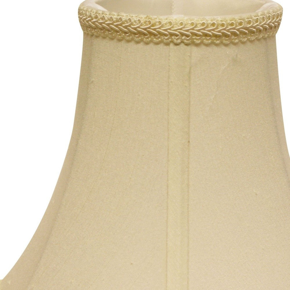 14" Ivory Slanted Scallop Bell Monay Shantung Lampshade - Minihomy