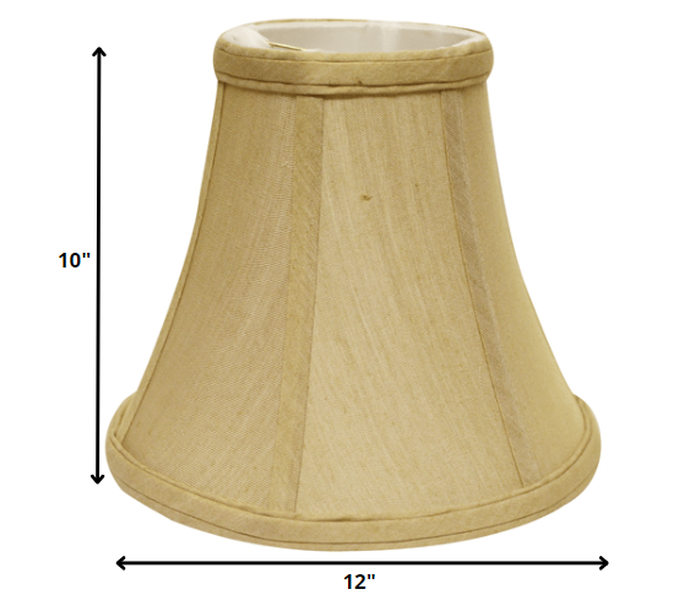 12" Pale Brown Premium Bell No Slub Lampshade - Minihomy