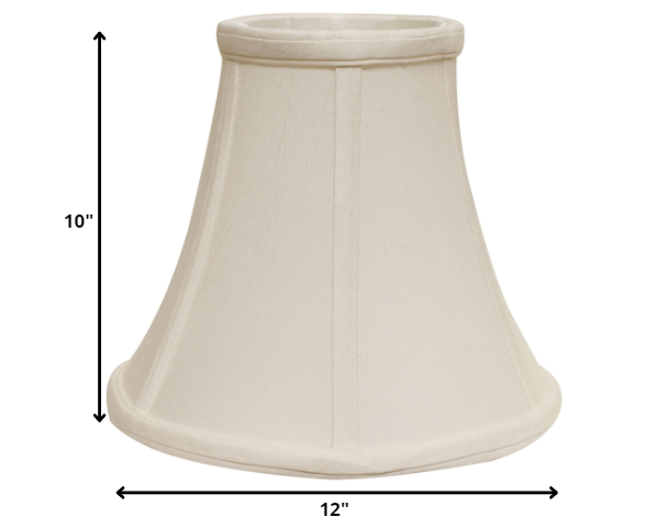 12" White Premium Bell Monay Shantung Lampshade - Minihomy