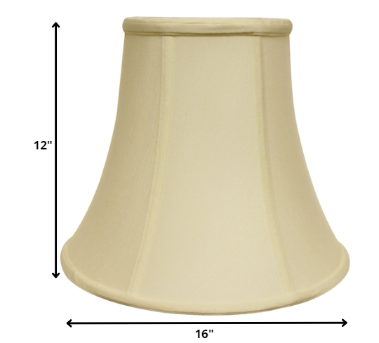 16" Ivory Premium Bell Monay Shantung Lampshade - Minihomy