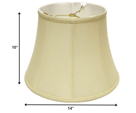 14" Antique White Altered Bell Monay Shantung Lampshade - Minihomy