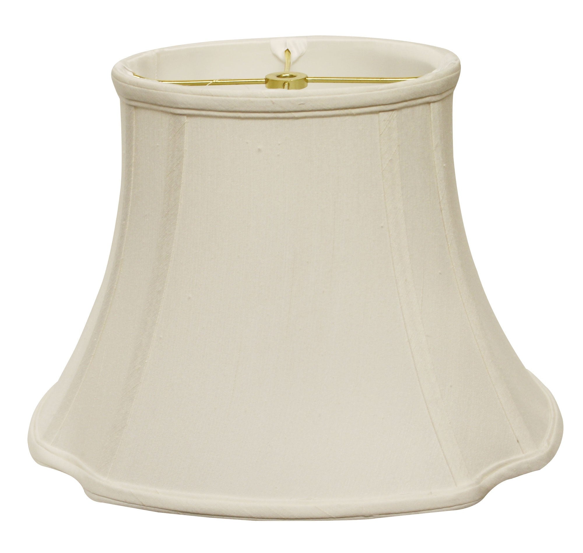 13" White Reversed Oval Monay Shantung Lampshade - Minihomy