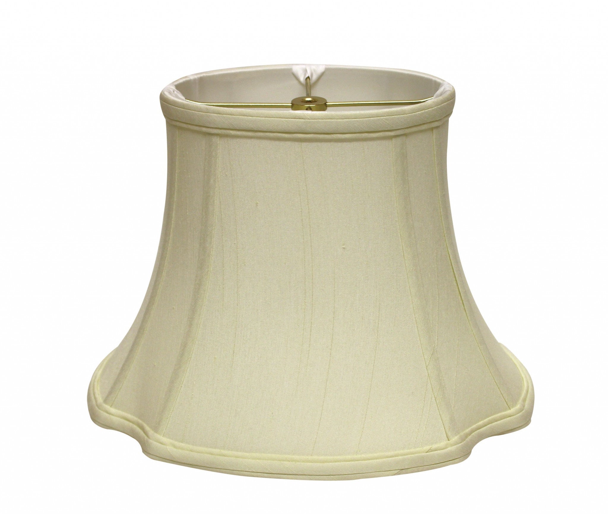 13" Ivory Reversed Oval Monay Shantung Lampshade - Minihomy