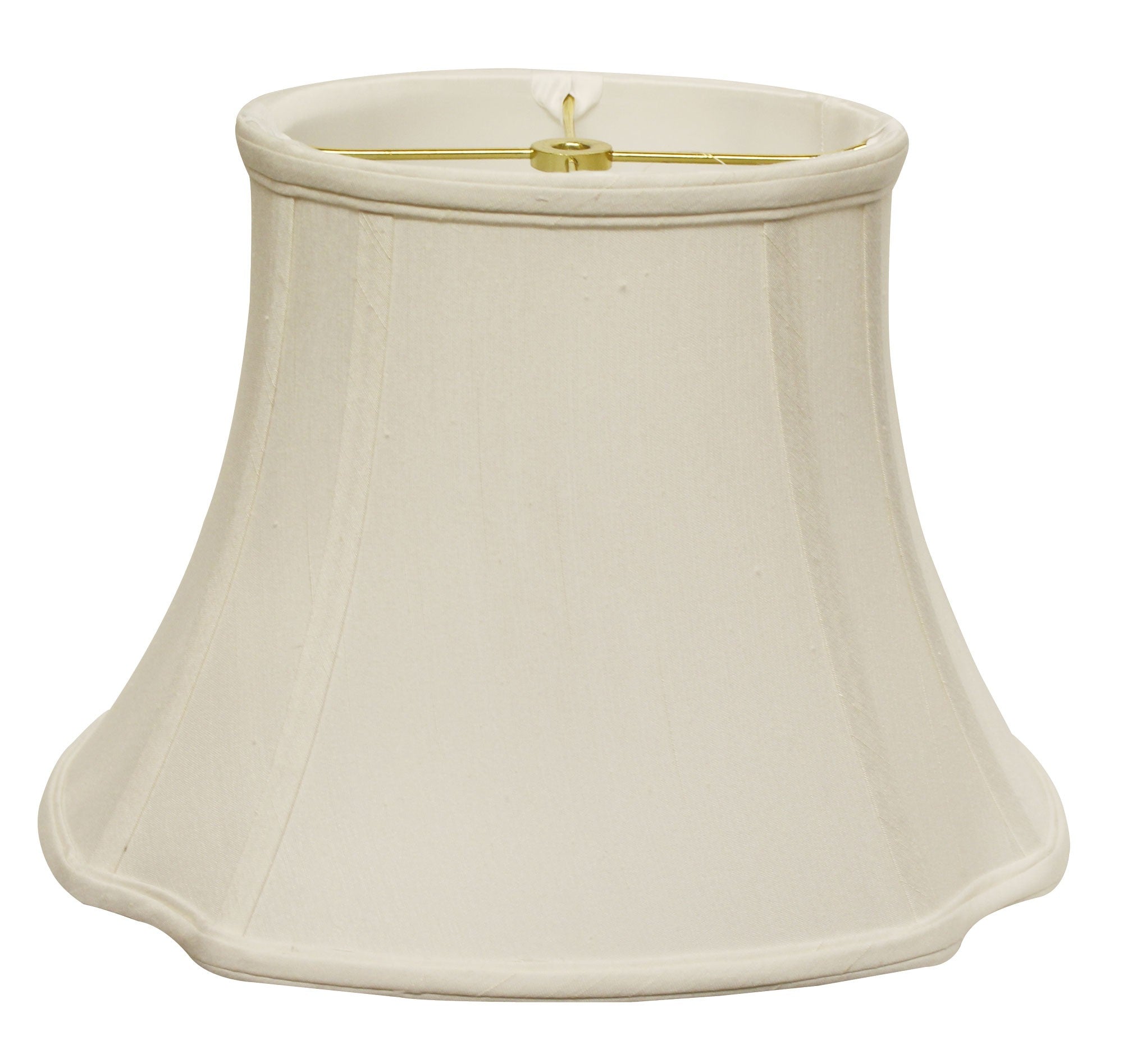 15" White Reversed Oval Monay Shantung Lampshade - Minihomy