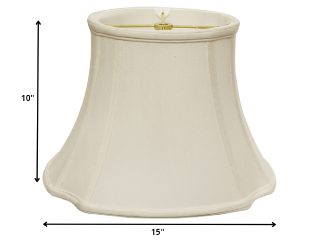 15" White Reversed Oval Monay Shantung Lampshade - Minihomy