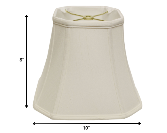 10" White Slanted Square Bell Monay Shantung Lampshade - Minihomy