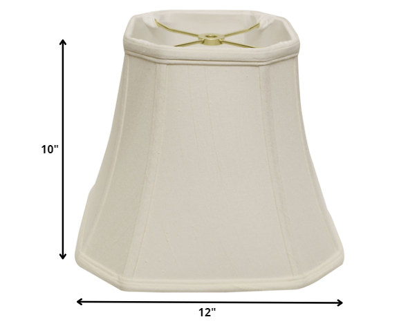 12" White Slanted Square Bell Monay Shantung Lampshade - Minihomy