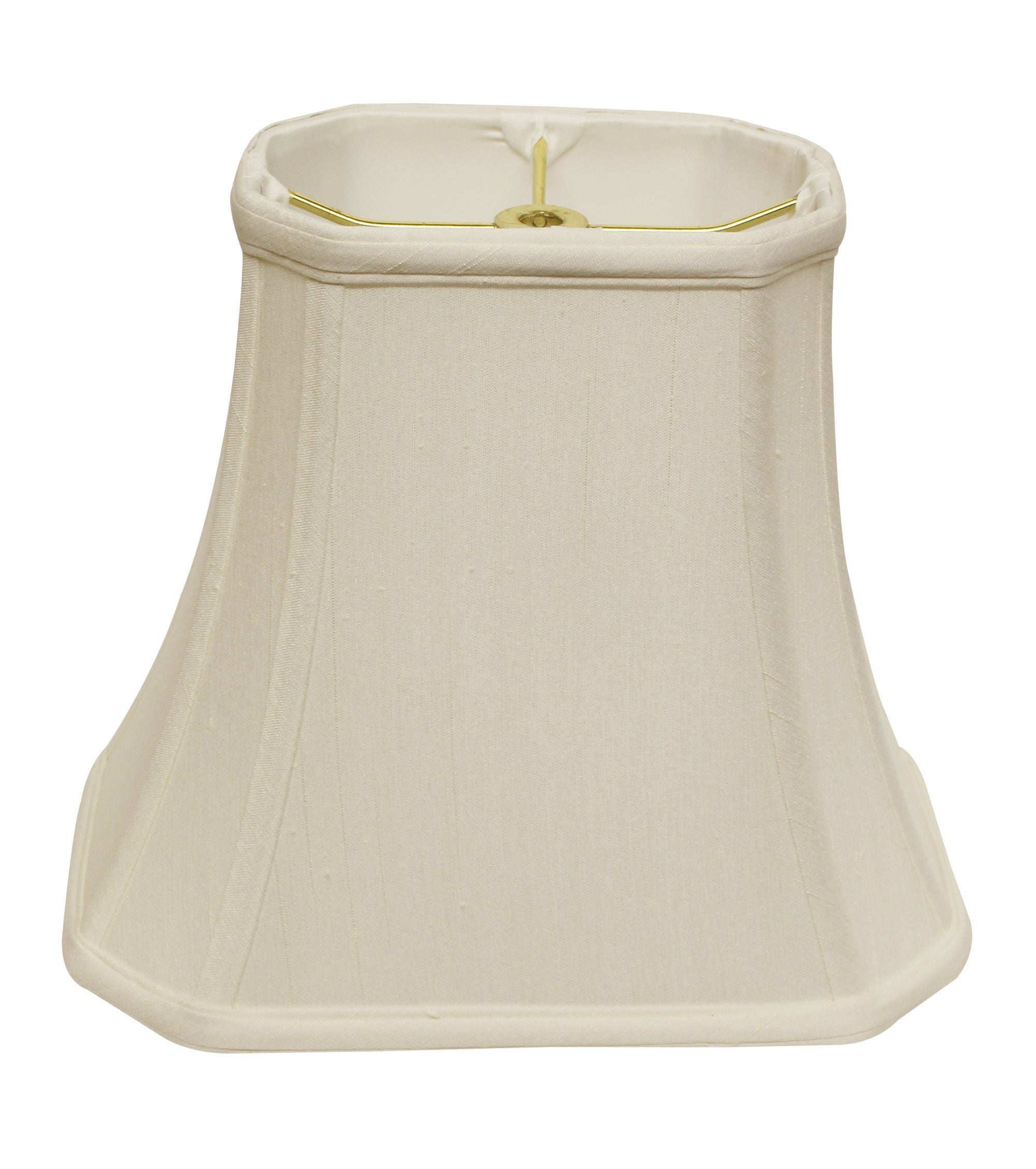 10" White Slanted Rectange Bell Monay Shantung Lampshade - Minihomy