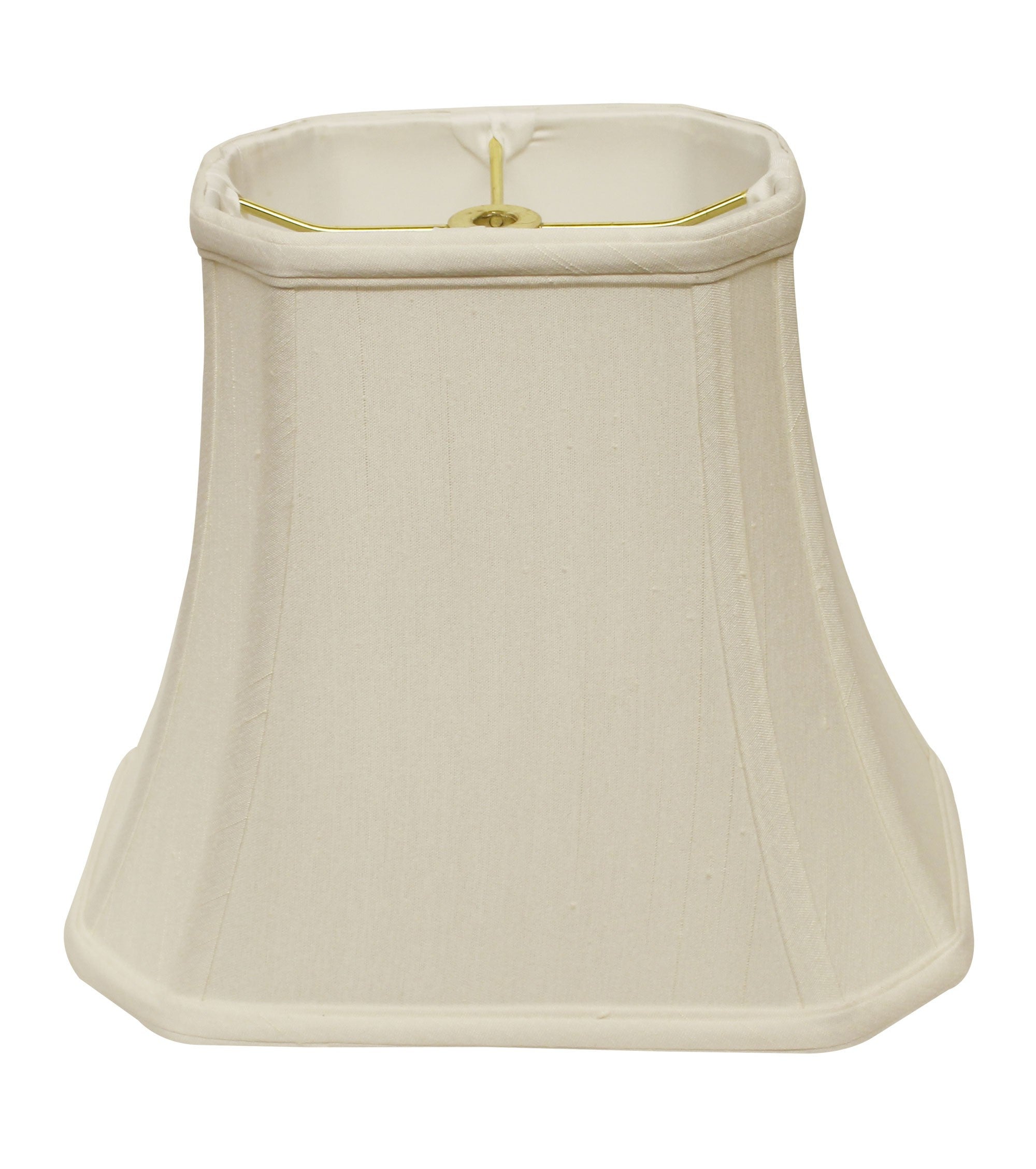 10" White Slanted Rectange Bell Monay Shantung Lampshade - Minihomy