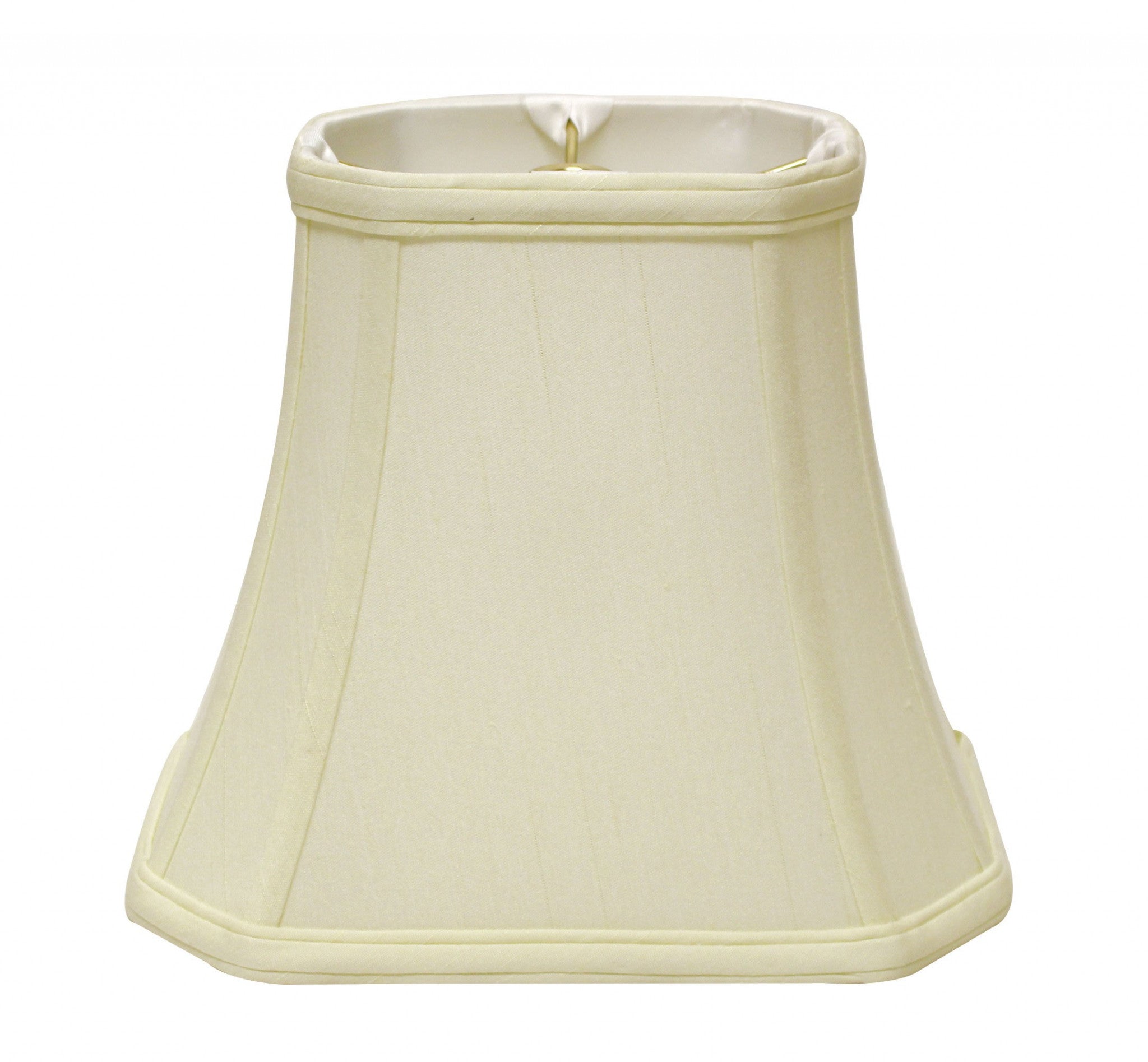 10" Ivory Slanted Rectangle Bell Monay Shantung Lampshade - Minihomy