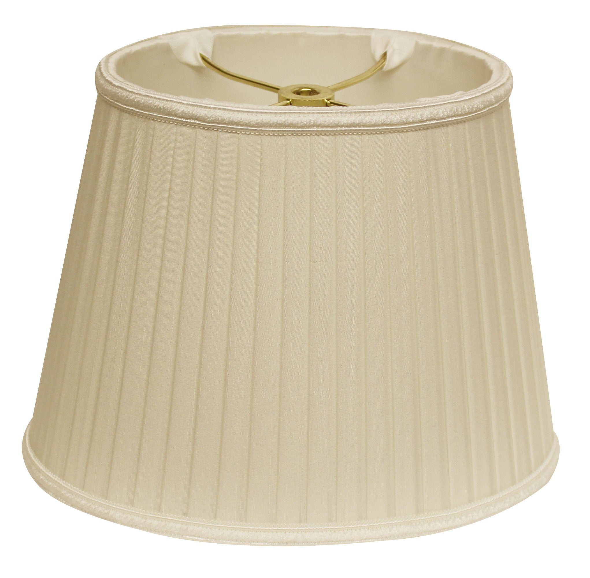 10" Ivory Oval Side Pleat Paperback Shantung Lampshade - Minihomy