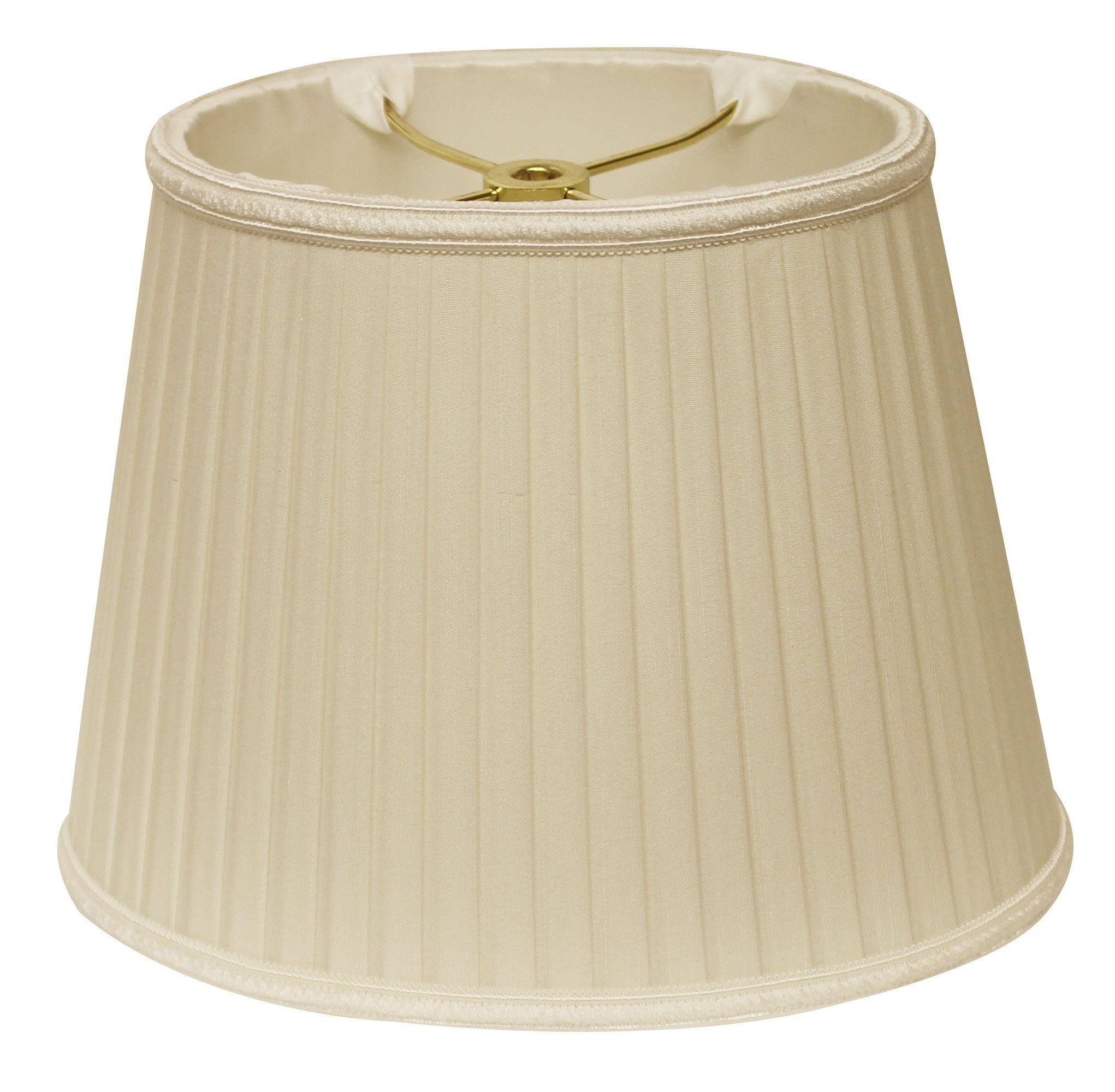 10" Ivory Oval Side Pleat Paperback Shantung Lampshade - Minihomy