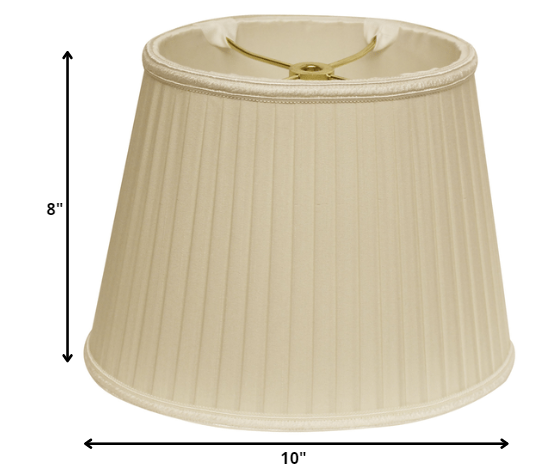 10" Ivory Oval Side Pleat Paperback Shantung Lampshade - Minihomy