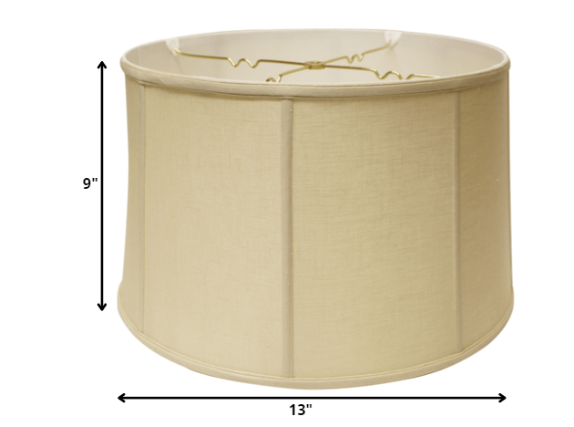 13" Pale Brown Throwback Drum Linen Lampshade - Minihomy