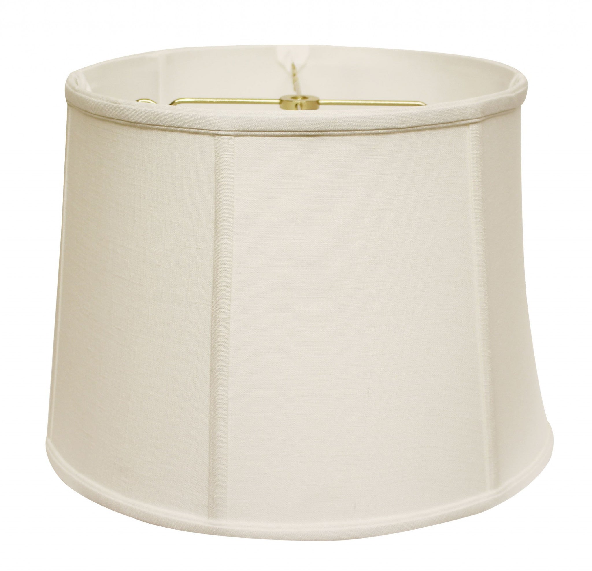 13" White Throwback Drum Linen Lampshade - Minihomy