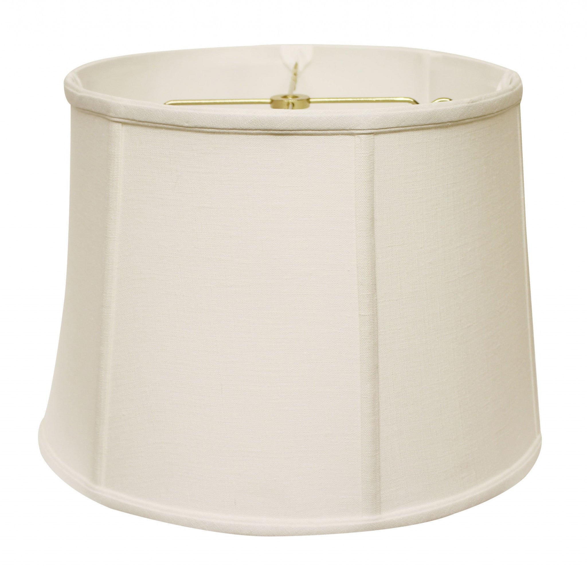 13" White Throwback Drum Linen Lampshade - Minihomy