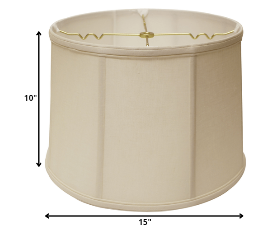 15" Off White Throwback Drum Linen Lampshade - Minihomy