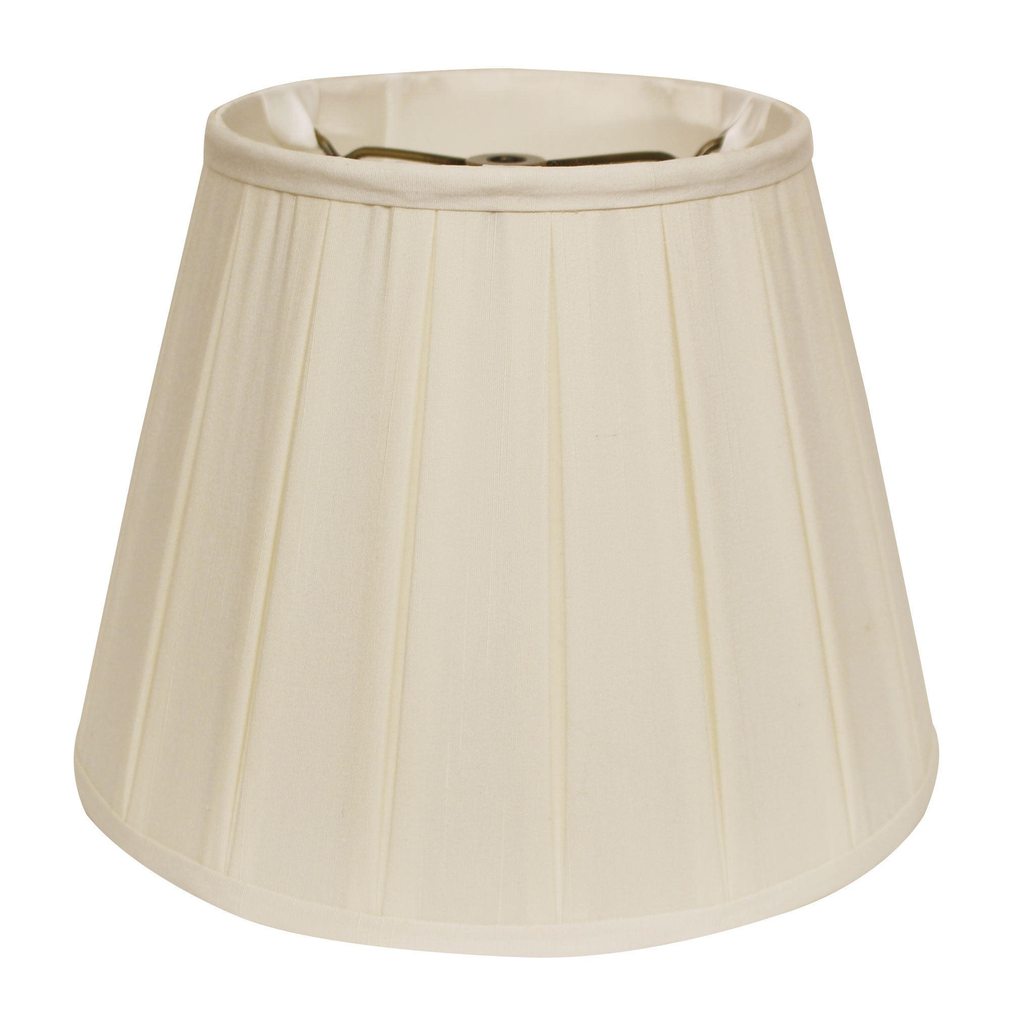 16" Ivory Slanted Crimped Box Shantung Lampshade - Minihomy