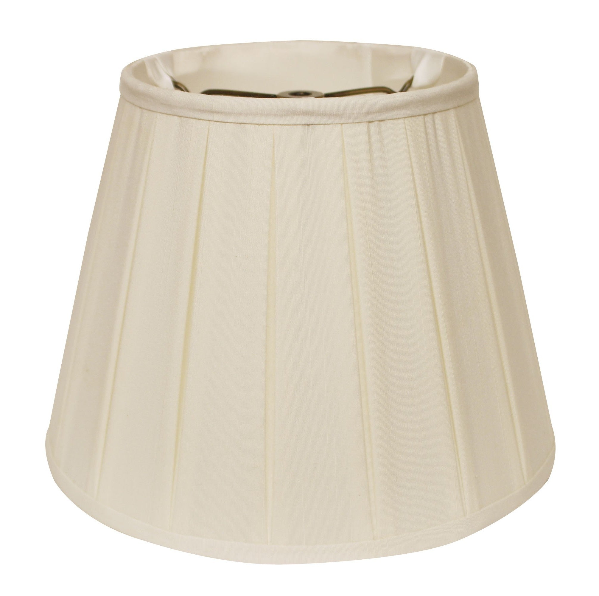 16" Ivory Slanted Crimped Box Shantung Lampshade - Minihomy