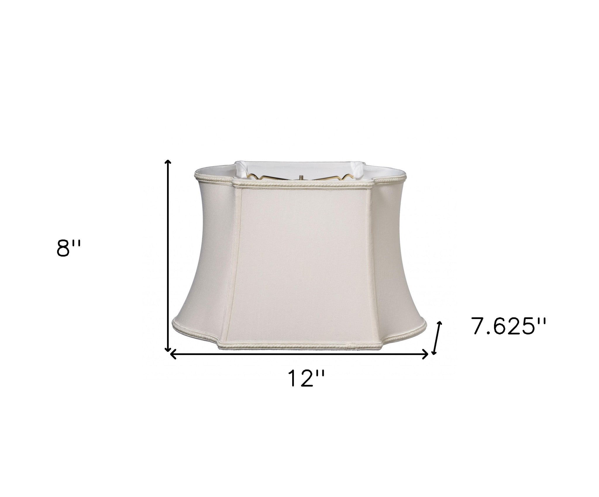 12" Cream Premium Oblong Shantung Lampshade - Minihomy