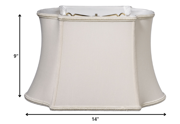 14" Cream Premium Oblong Shantung Lampshade - Minihomy