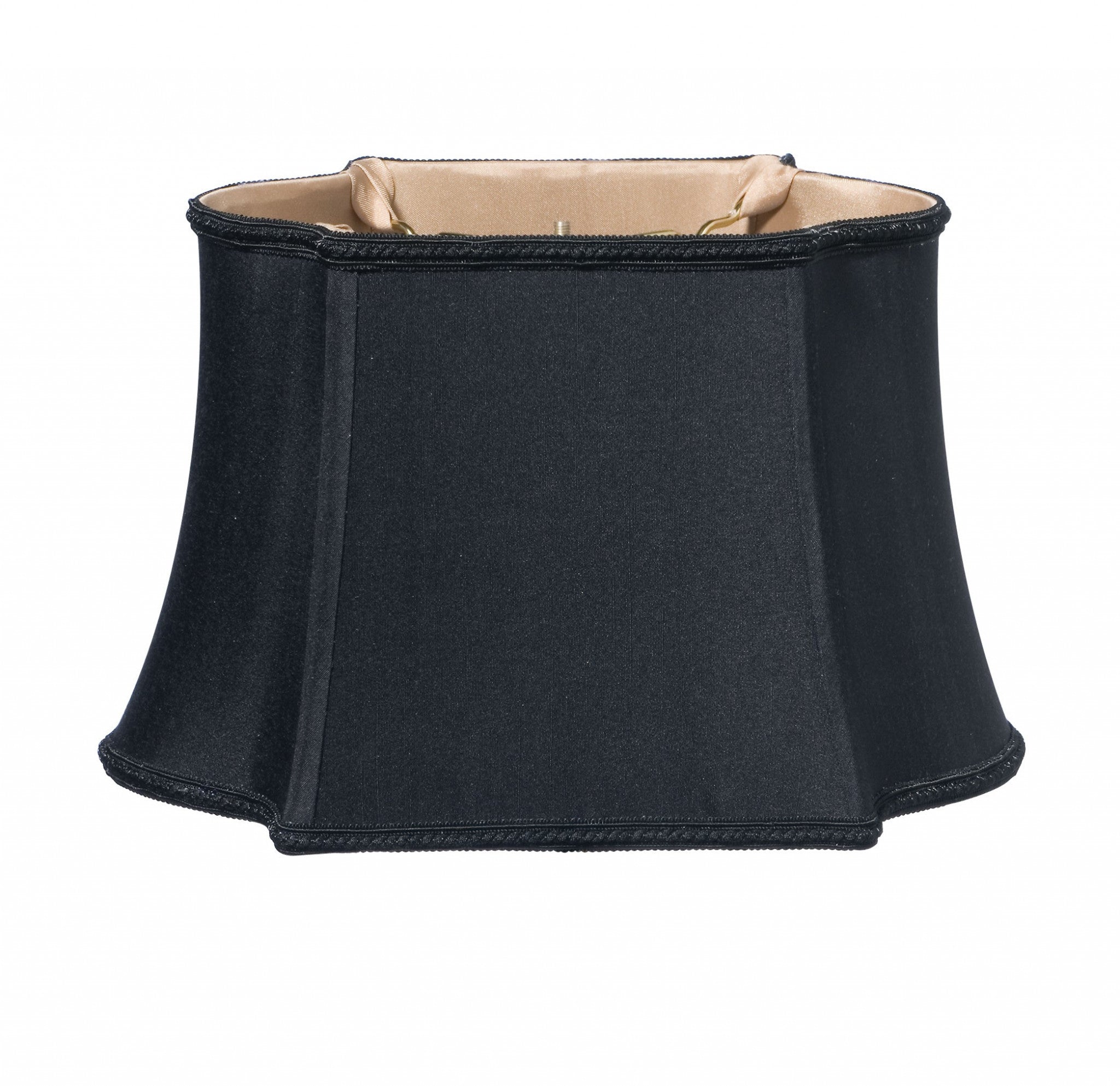 14" Black with Bronze Lining Premium Oblong Shantung Lampshade - Minihomy