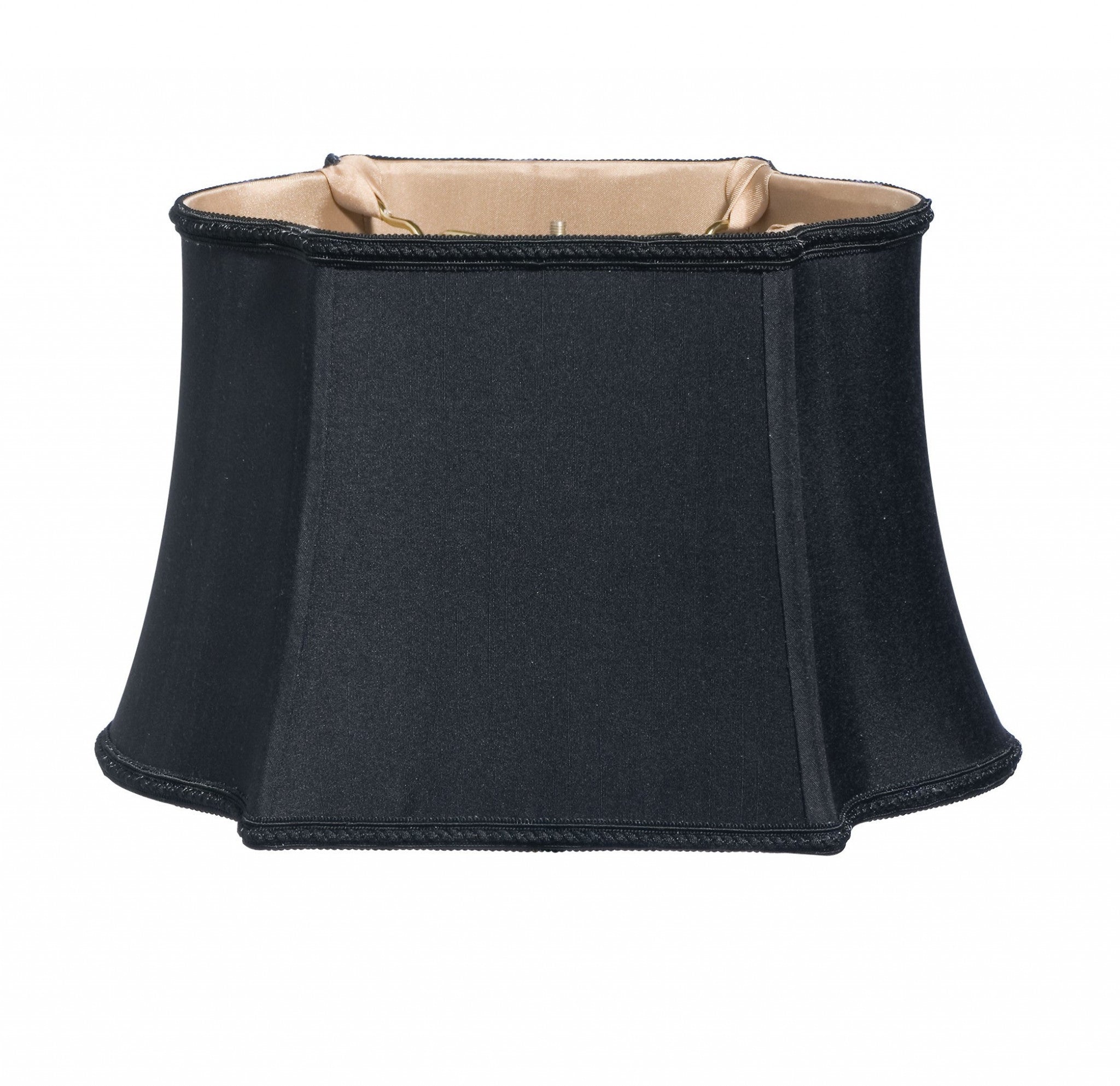 14" Black with Bronze Lining Premium Oblong Shantung Lampshade - Minihomy