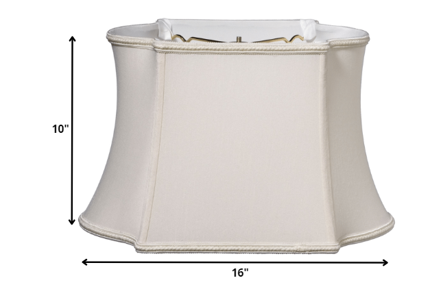 16" Cream Premium Oblong Shantung Lampshade - Minihomy