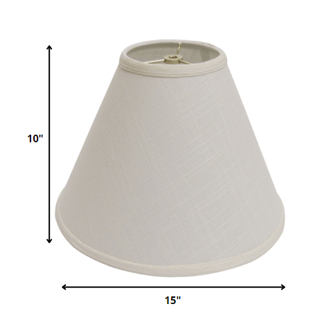 15" Off White Deep Cone Slanted Linen Lampshade - Minihomy