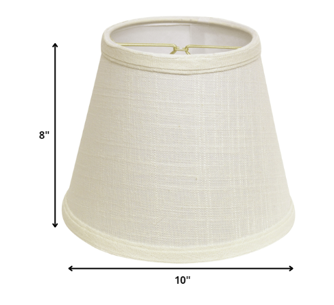 10" White Empire Hardback Slanted Linen Lampshade - Minihomy