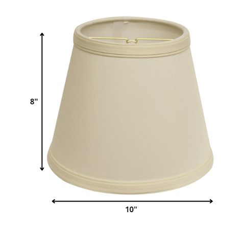 10" Ivory Empire Hardback Slanted No Slub Lampshade - Minihomy